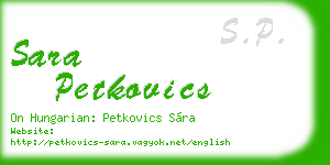 sara petkovics business card